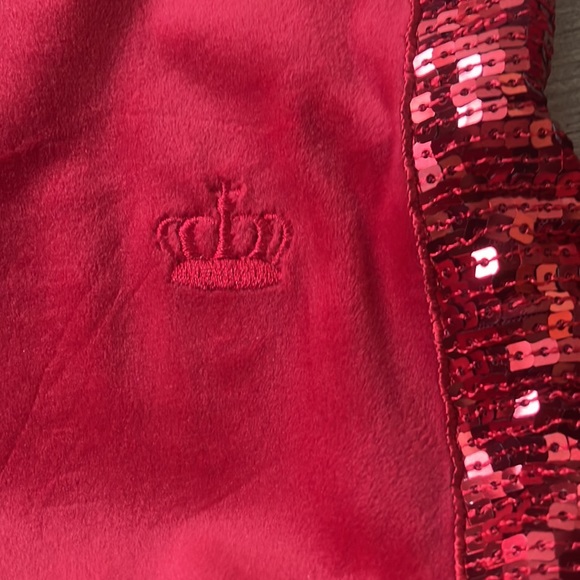 💋Juicy Couture set bling sequins red velour 2 piece set sz XL NWT - Picture 6 of 17